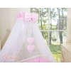 Culle Fianco Letto per Neonati con Zanzariera Rosa Cuori