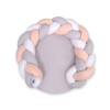 Cuscino Imbottito Tappetino e Treccia 2 in 1 Bianca Grigio Rosa Cipria