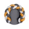 Cuscino Imbottito Tappetino e Treccia 2 in 1 Grigio Antracite Giallo Miele