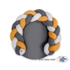 Cuscino Imbottito Tappetino e Treccia 2 in 1 Grigio Antracite Giallo Miele