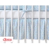 Gonna per Lettino e Culla 140x70cm Blu Fiori Fiori Cuori
