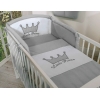 Lenzuola Lettino Neonato 2 parti Grigio Little Prince/Princess