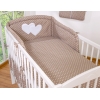 Lenzuola Lettino Neonato 2 parti Marrone Pois Bianchi Cuori