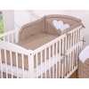 Lenzuola Lettino Neonato 2 parti Marrone Pois Bianchi Cuori