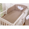Lenzuola Lettino Neonato 2 parti Marrone Pois Bianchi Cuori