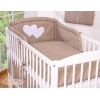 Lenzuola Lettino Neonato 2 parti Marrone Pois Bianchi Cuori