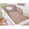 Lenzuola Lettino Neonato 2 parti Marrone Pois Bianchi Cuori