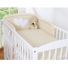 Lenzuola per Lettino Neonato 2 parti Beige Pois Bianchi Cuori