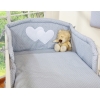 Lenzuola per Lettino Neonato 2 parti Grigio Pois Bianchi Cuori