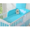 Lenzuola per Lettino Neonato 2 parti Turchese Pois Bianchi Cuori