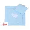 Lenzuolino Carrozzina 2 parti Blu Cuori