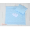 Lenzuolino Carrozzina 2 parti Blu Cuori