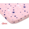Lenzuolino in Cotone per Lettino 120x60cm Blu Rosa Stelle