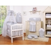 Lenzuolo Culla con Baldacchino 7 parti Grigio Cuori