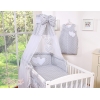 Lenzuolo Culla con Baldacchino 7 parti Grigio Cuori