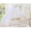 Lenzuolo Culla con Zanzariera 7 parti Beige Pois Bianchi Cuori