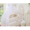 Lenzuolo Culla con Zanzariera 7 parti Beige Pois Bianchi Cuori