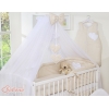 Lenzuolo Culla con Zanzariera 7 parti Beige Pois Bianchi Cuori