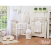 Lenzuolo Culla con Zanzariera 7 parti Beige Pois Bianchi Cuori