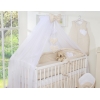 Lenzuolo Culla con Zanzariera 7 parti Beige Pois Bianchi Cuori