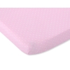 Lenzuolo di Cotone 120x60cm per Lettino Rosa Pois Bianchi