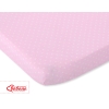 Lenzuolo di Cotone 120x60cm per Lettino Rosa Pois Bianchi