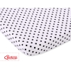 Lenzuolo in Cotone 60x120cm per Culla Nero Pois Bianchi
