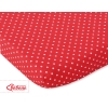 Lenzuolo in Cotone 60x120cm per Lettino Rosso Pois Bianchi