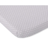 Lenzuolo in Cotone per Lettino 120x60cm Grigio Pois Bianchi