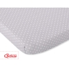 Lenzuolo in Cotone per Lettino 140x70cm Grigio Pois Bianchi