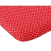 Lenzuolo in Cotone per Lettino 140x70cm Rosso Pois Bianchi