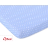 Lenzuolo Lettino Cotone Blu Pois Bianchi