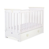 Lettino con Cassetto in Legno 120x60cm - Lorenzo Maxi Creme Bianca