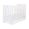 Lettino con Cassetto Neonati 60x120 cm - Lorenzo Standard Bianca Blu