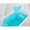 Lettino Neonati da Attaccare Turchese Pois Bianchi Cuori