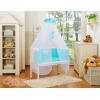 Lettino Neonati da Attaccare Turchese Pois Bianchi Cuori