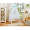 Lettino Neonati da Attaccare Turchese Pois Bianchi Cuori