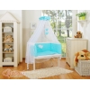 Lettino Neonati da Attaccare Turchese Pois Bianchi Cuori