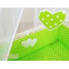 Lettino Neonati da Attaccare Verde Pois Bianchi Cuori