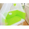 Lettino Neonati da Attaccare Verde Pois Bianchi Cuori