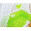 Lettino Neonati da Attaccare Verde Pois Bianchi Cuori