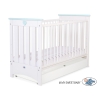 Lettino per Bambini - Lorenzo con Cassetto Standard Menta Bianca