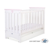 Lettino per Bambini - Lorenzo con Cassetto Standard Rosa Bianca
