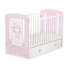Lettino per Neonato 120x60cm con Cassetto Maxi Rosa Rosa