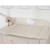 Materassino Fasciatoio Morbido per Cambio Pannolino Beige Pois Bianchi Cuori