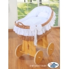 Navicella Vimini con Cappottina di Vimini Bianca Carine