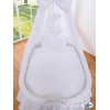 Navicella Vimini Neonato con Velo Set di Biancheria Bianca Notte