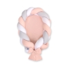 Nido & Paracolpi Treccia 2 in 1 per Neonati Bianca Grigio Rosa Cipria