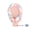 Nido & Paracolpi Treccia 2 in 1 per Neonati Bianca Grigio Rosa Cipria