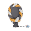 Nido & Paracolpi Treccia 2 in 1 per Neonati Grigio Antracite Giallo Miele